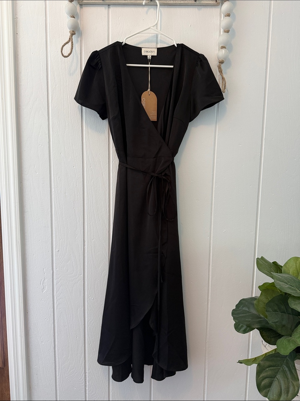 NWT Celadon Front Tie Maxi Dress